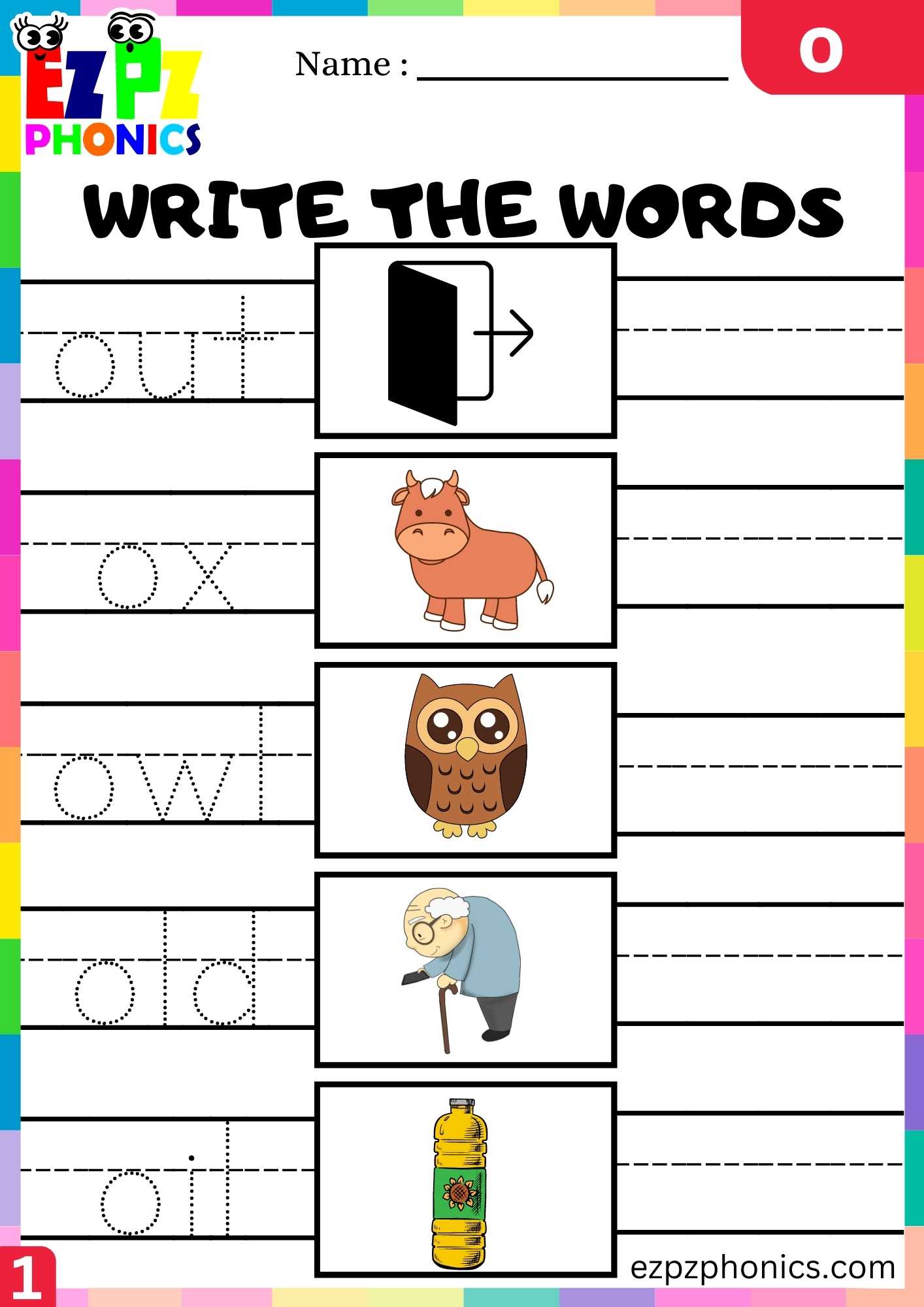 Letter O Write The Words Beginning Sounds Worksheet
